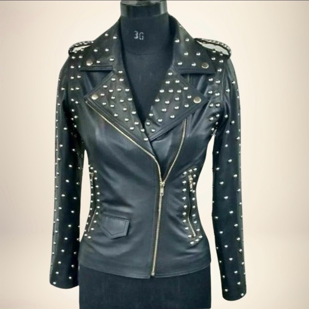Studded Black Leather Jacket